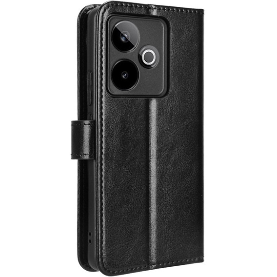 Откидной чехол для Realme GT 7 / 7T, Crazy Horse Wallet, чёрный
