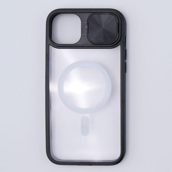 Чехол до iPhone 15 Plus, Slide Camera Magsafe, чёрный