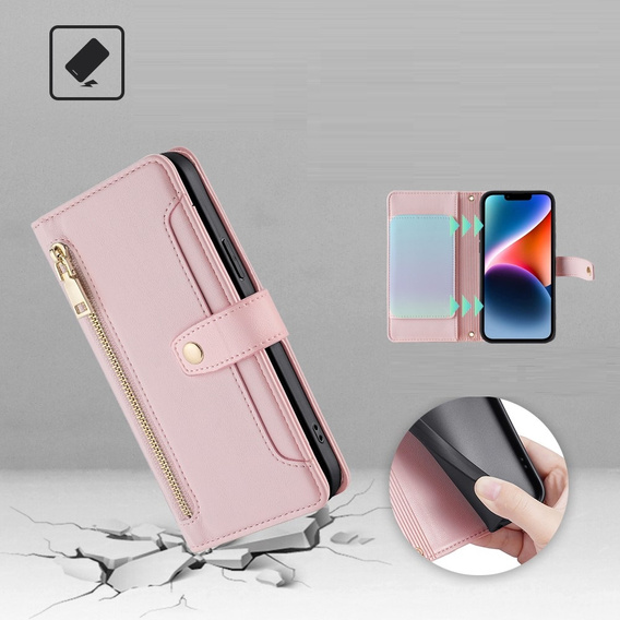Чохол-книжка для Xiaomi Redmi Note 13 Pro 5G, Wallet Zipper Pocket, рожевий