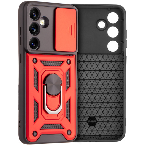 Чохол NOX Camera Slide Samsung Galaxy S24 FE, CamShield Slide, червоний