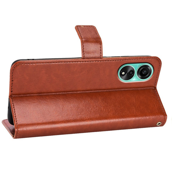 Откидной чехол для Oppo A98 5G, Crazy Horse Wallet, коричневый