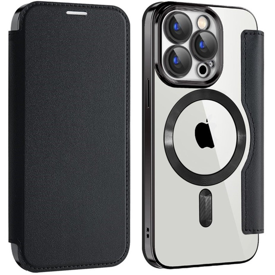 Откидной чехол для iPhone 15 Pro Max, RFID Wallet MagSafe CamShield, чёрный