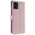 Откидной чехол для Motorola Moto G04 / G24 / G24 Power, Wallet Zipper Pocket, розовый