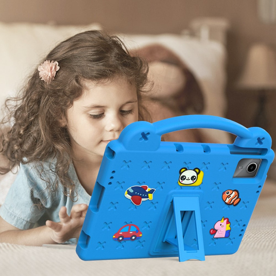 Детский чехол для Lenovo Tab M11, Cute Patterns, с подставкой, синий