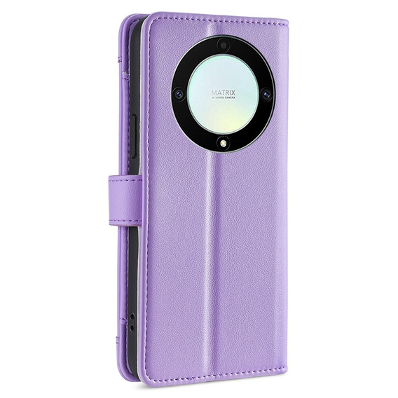 Откидной чехол для Honor Magic5 Lite, Wallet Zipper Pocket, фиолетовый