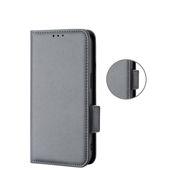 Откидной чехол для Xiaomi Redmi Note 12 5G / POCO X5 5G, Wallet Litchi Magnet, серый