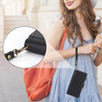 Чохол-книжка для Samsung Galaxy S24, Wallet Zipper Pocket RFID, з плечовим ременем, чорний