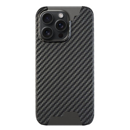 Чехол для iPhone 15 Pro Max, Carbon Fiber, матовый чёрный