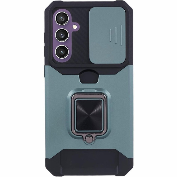 Броньований чохол для Samsung Galaxy S23 FE, Camera Slide Card Slot, чорний + скло 9H