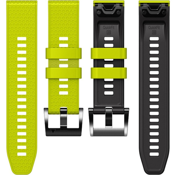 Силиконовый ремешок для Garmin Fenix 7 / Forerunner 965 / 955 / 945 / 935, жёлтая / черный 