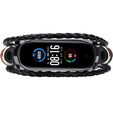 Кожаный ремешок Retro для часов Xiaomi Mi Band 5/6 - Black