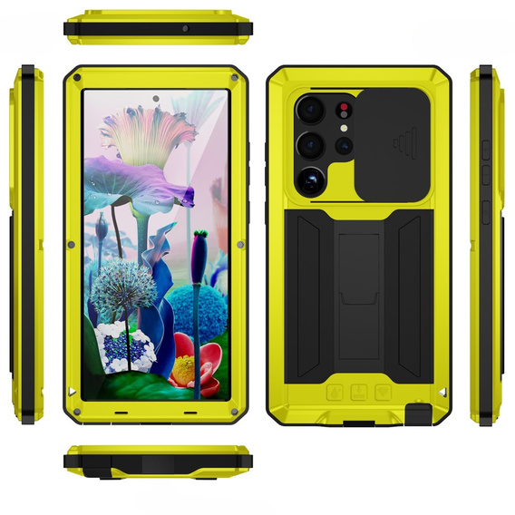 Бронированный чехол для Samsung Galaxy S23 Ultra, R-JUST CamShield Slide, жёлтый