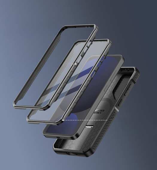 Броньований чохол для Samsung Galaxy S24 FE, Dexnor Full Body (Two Frames), чорний