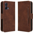 Футляр з клапаном для Motorola Moto G85, Card Slot, коричневий