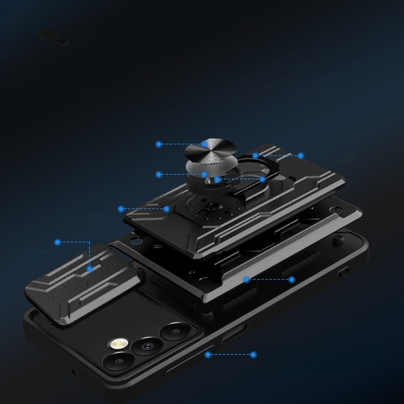 Броньований чохол для Samsung Galaxy A05s, Camera Slide Card Slot, чорний