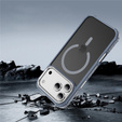 Матовий чохол для iPhone 17 Pro Max, броньований, для MagSafe, димчастий з сірими боками