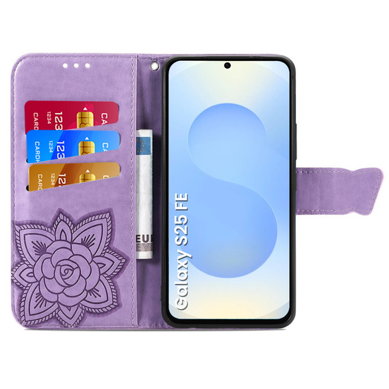 Чохол-книжка для Samsung Galaxy S25 FE, Butterfly, фіолетовий