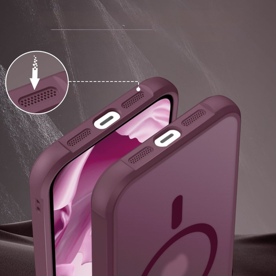 Магнітний чохол Magsafe для iPhone 15 Plus, бордовий