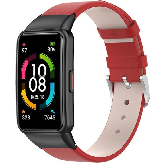 Шкіряний ремінець для годинника Huawei Band 6, Red