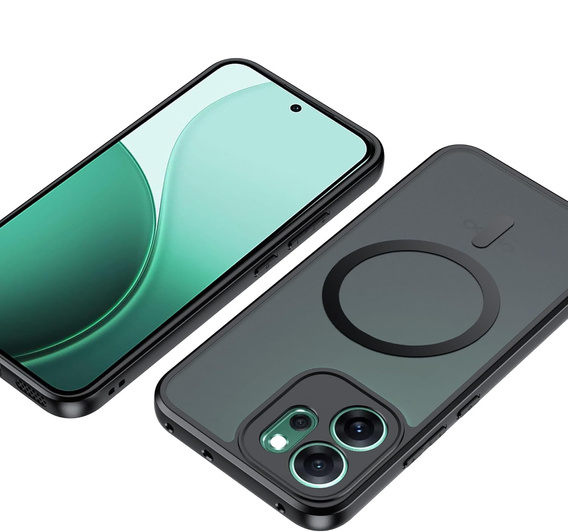 Матовый чехол для Oppo Reno 14, для MagSafe, полупрозрачный черный
