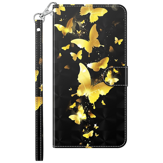 Откидной чехол для Samsung Galaxy A14 4G/5G, Wallet Butterfly, золотой