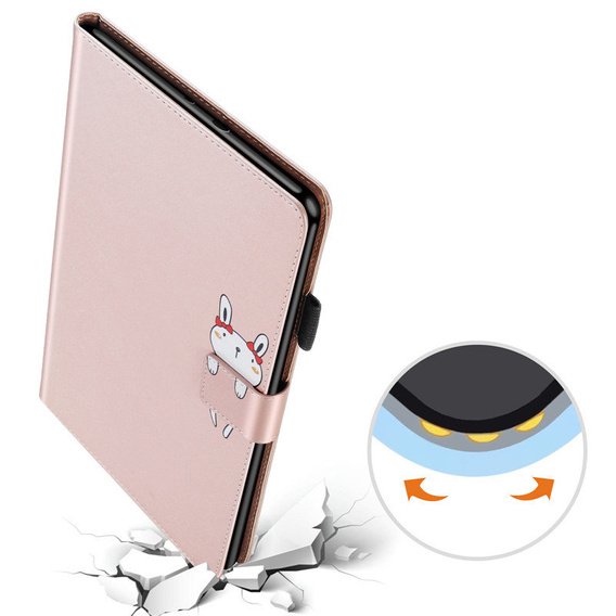 Чехол для iPad 10.2" 2021/2020/2019 (9/8/7 gen.), с клапаном, animal, розовый