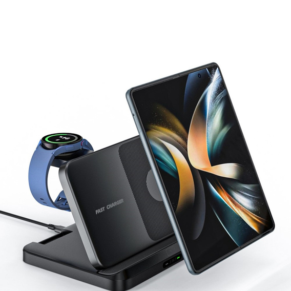 Индуктивное зарядное устройство 3-в-1 для Galaxy Z Fold / Flip / Galaxy Watch / Galaxy Buds, черный