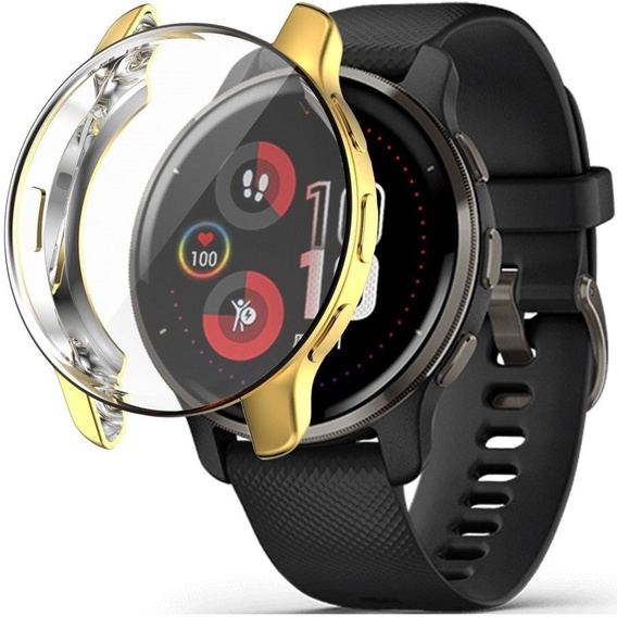 Чехол 2в1 с защитой экрана для часов Garmin Venu 2 Plus, Gold