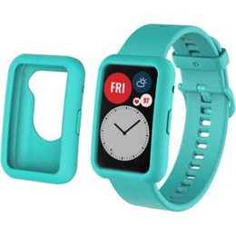Прозорий ремінець з футляром до Huawei Watch Fit, Cyan
