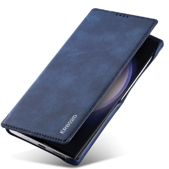 Откидной чехол для Samsung Galaxy S23 Ultra, ERBORD Retro, синий
