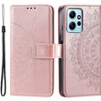 Откидной чехол для Xiaomi Redmi Note 12 4G, Mandala, розовый rose gold