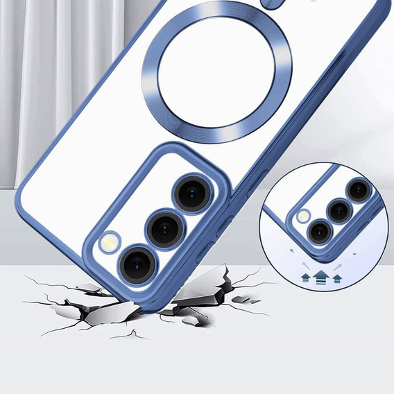 Чохол для Samsung Galaxy S23, Electro MagSafe, темно-синій + Скло на екран