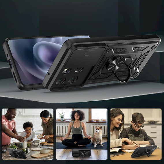 Чехол NOX Camera Slide Motorola Moto G86 5G, CamShield Slide, чёрный