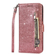 Откидной чехол для Xiaomi Redmi Note 8 Pro, Wallet Zippered, розовый rose gold