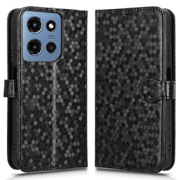 Чохол-фліп для Motorola Moto G86 5G, Wallet Rhombus, чорний