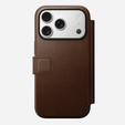 Чехол Nomad для iPhone 17 Pro, современный кожаный фолиант, коричневый