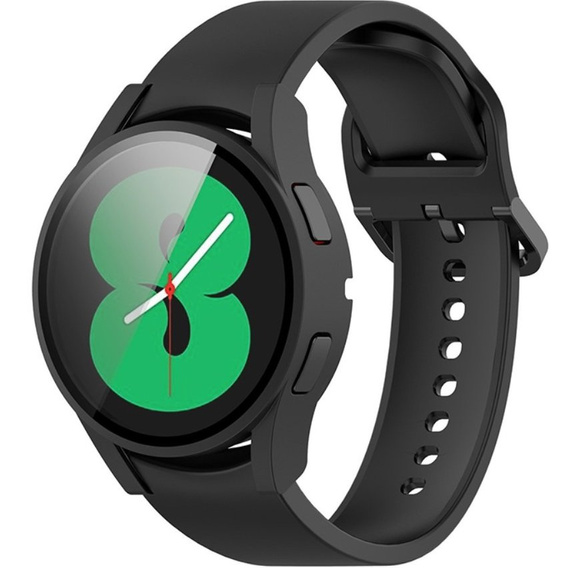 Силиконовый футляр со встроенным защитным стеклом до Samsung Galaxy Watch4 40mm, Black