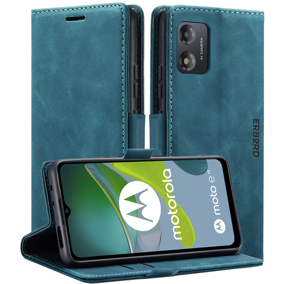 Чохол для Motorola Moto E13 4G, ERBORD Vintage, гаманець з клапаном, м'яти