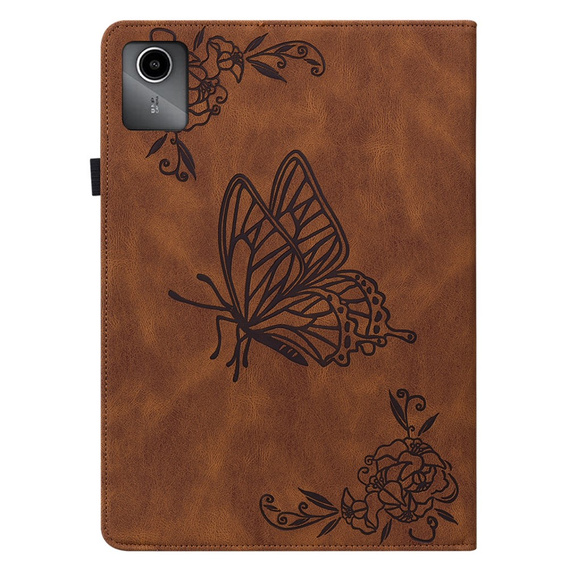 Чохол для Lenovo Tab M11, Butterfly, коричневий
