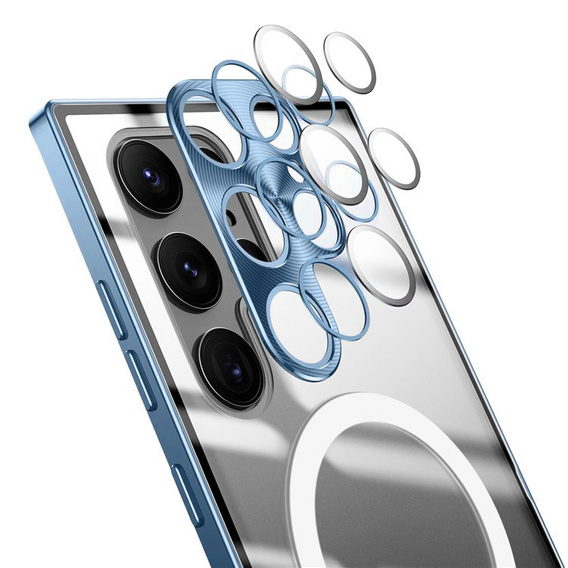 Захисний чохол для камери Samsung Galaxy S22 Ultra, CamShield MagSafe, прозорий / синій