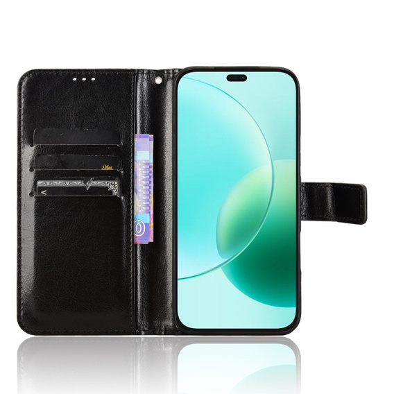 Футляр з клапаном для Honor 400 Lite, Crazy Horse Wallet, чорний