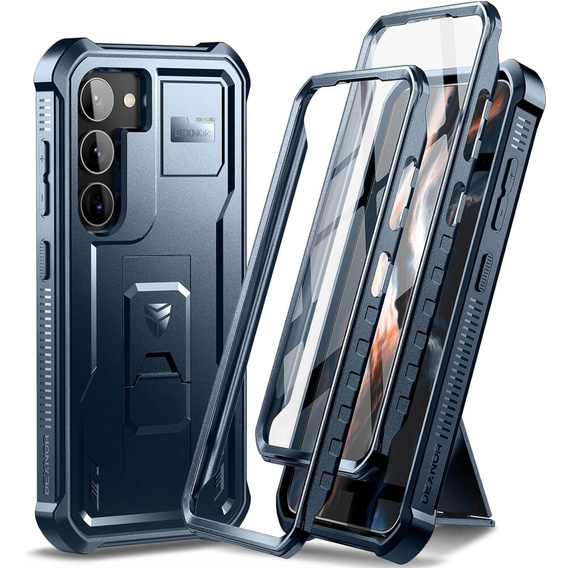 Бронированный чехол для Samsung Galaxy S23, Dexnor Full Body (Two Frames), темно-синий