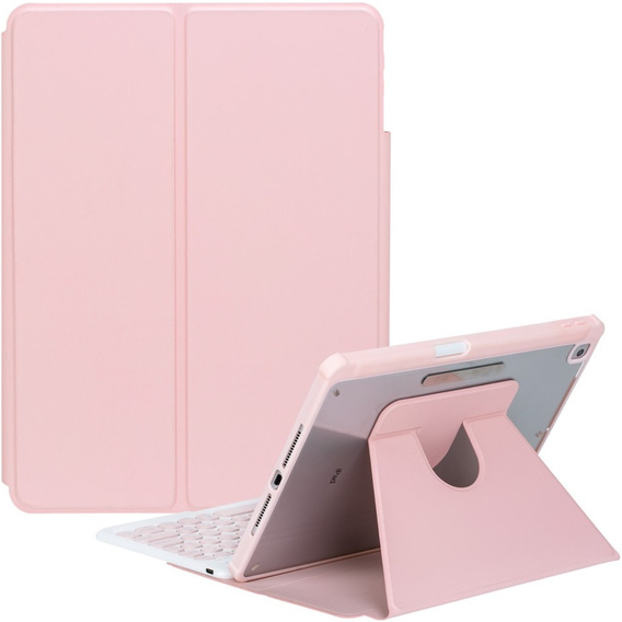 Чехол клавиатура для iPad 11" 2025 A16 (11 gen.) / iPad 10.9" 2022 (10 gen.), Rotary 360° Leather, розовый rose gold