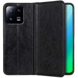 Чехол до Xiaomi 13, Wallet Litchi Leather, чёрный