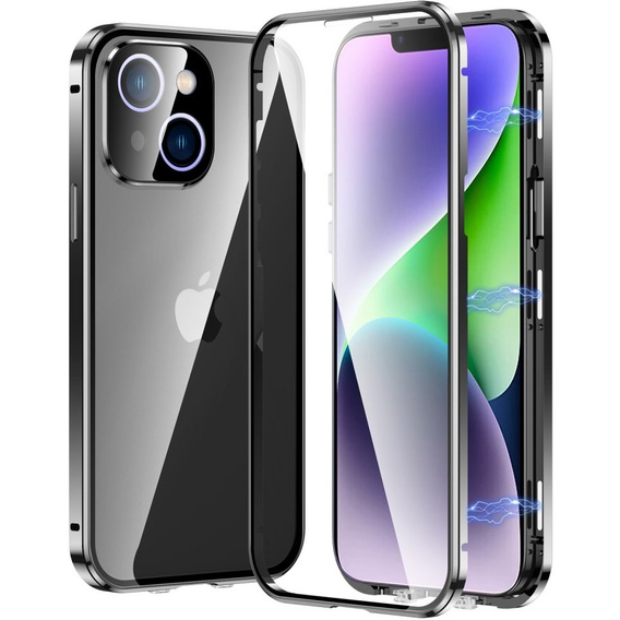 Чохол для iPhone 15 Plus, Magnetic Dual Glass, чорний