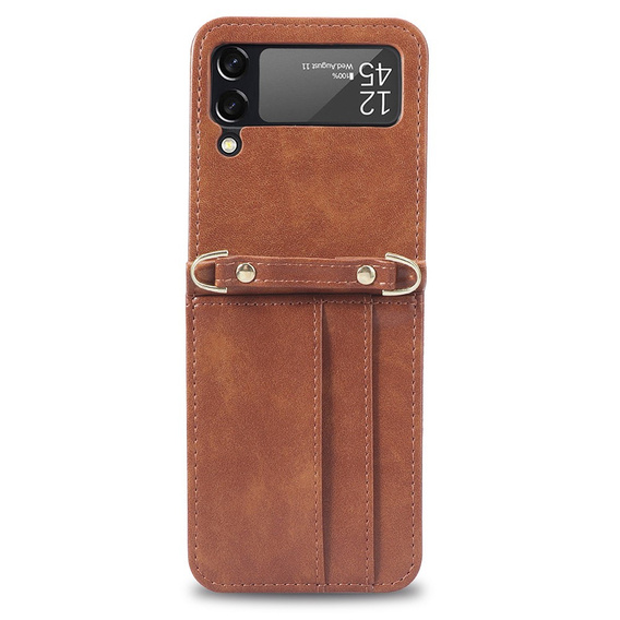Чехол Leather Card Slots для Samsung Galaxy Z Flip3 5G, Brown
