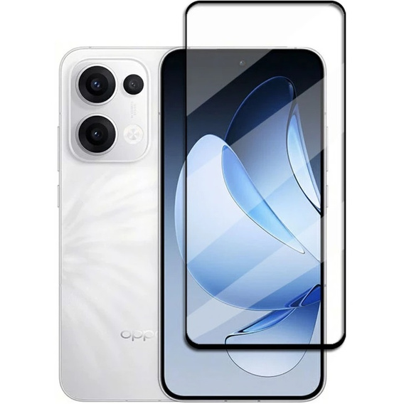 Закаленное стекло 3D для Oppo Reno 13, чёрная рама
