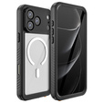 Чехол Redpepper для iPhone 17 Pro Max, водонепроницаемый IP68, для MagSafe, прозрачный с черными боками