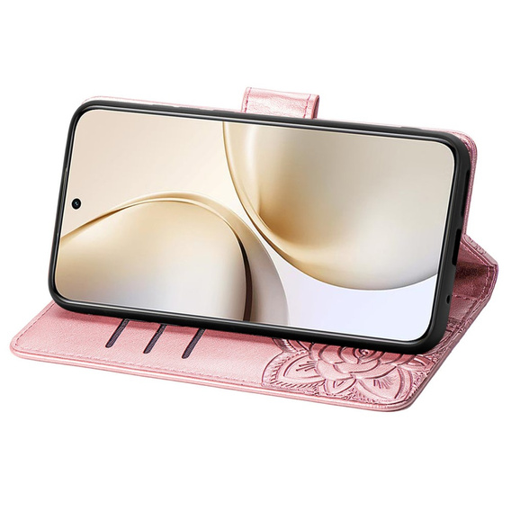 Чохол-книжка для Realme 14 Pro 5G, Butterfly, рожевий rose gold