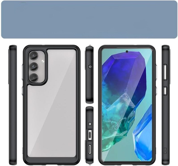 Чoхол до Samsung Galaxy M55 5G, Fusion Hybrid, прозорий / чорний